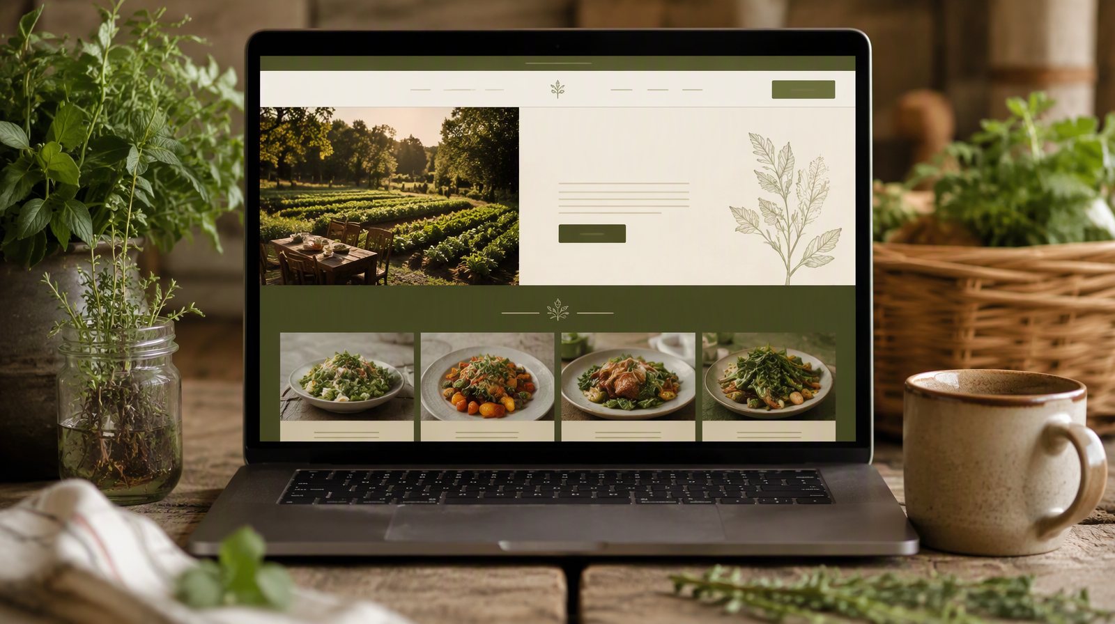 Sample restaurant website design concept