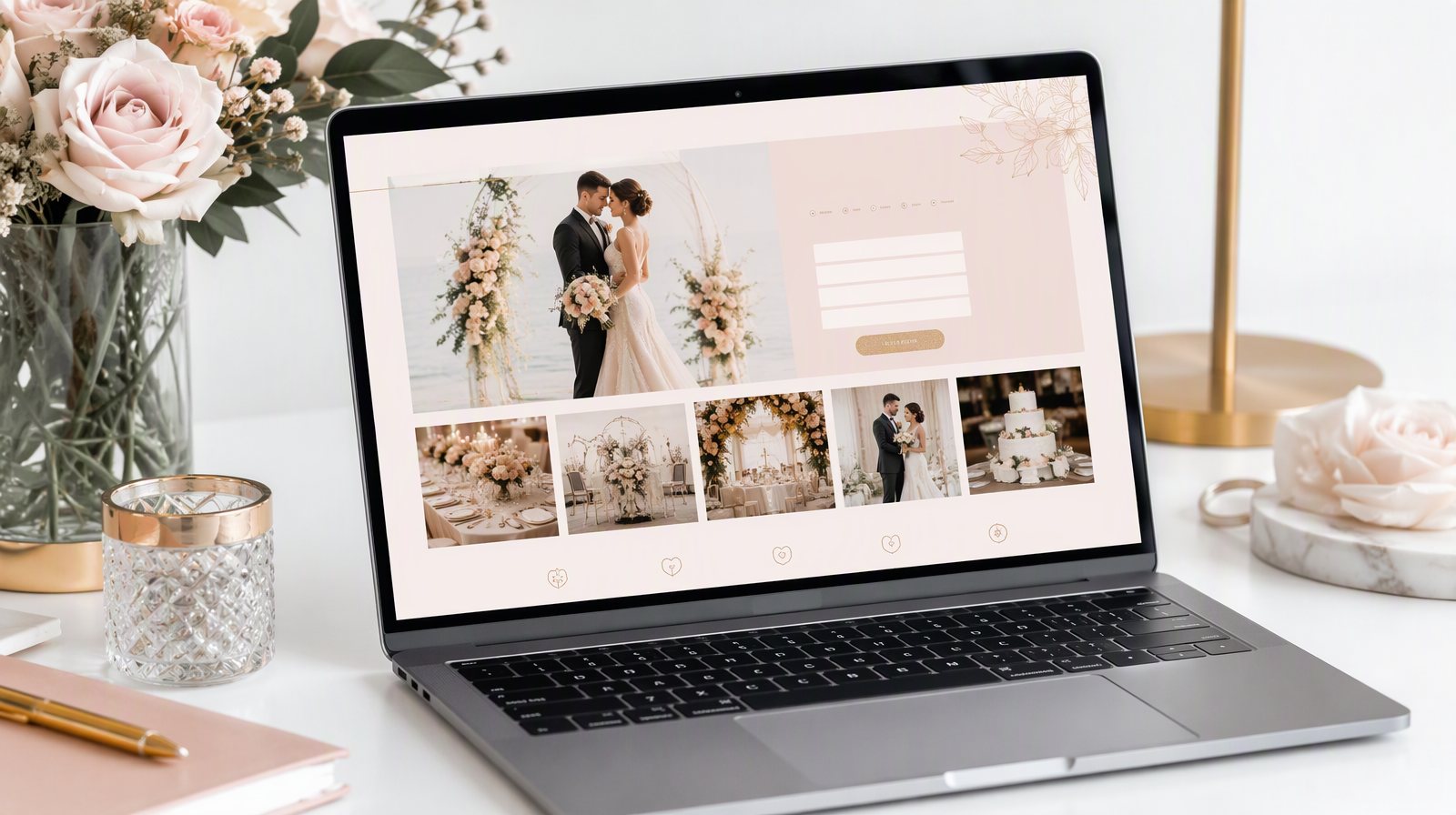Sample wedding planning website design concept